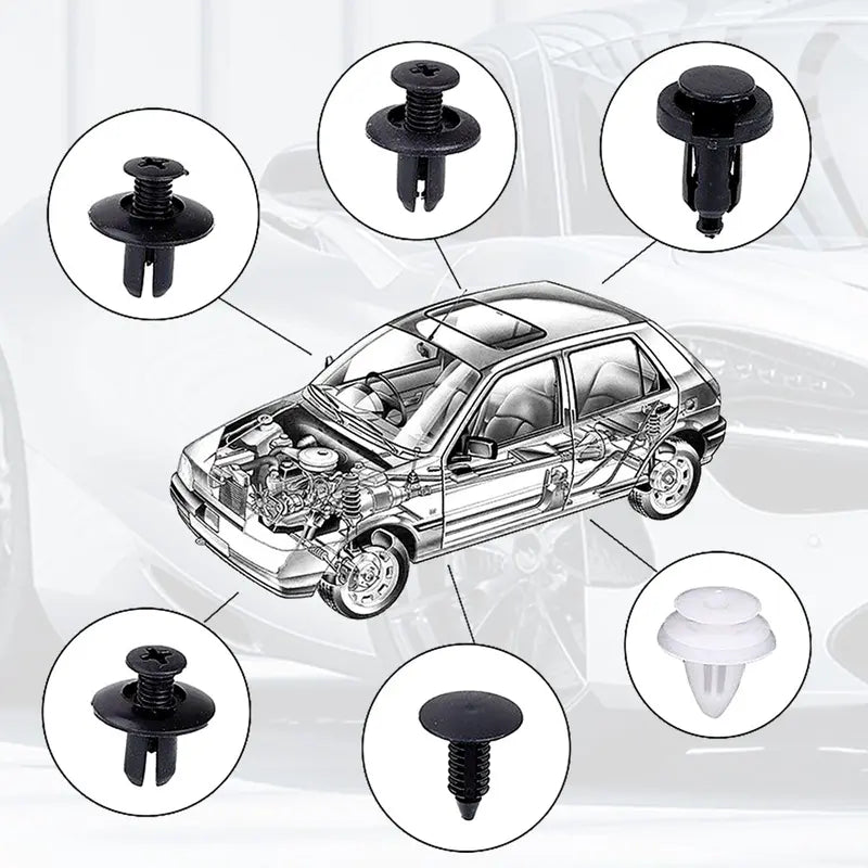 100 Clips de Fixation Automobile